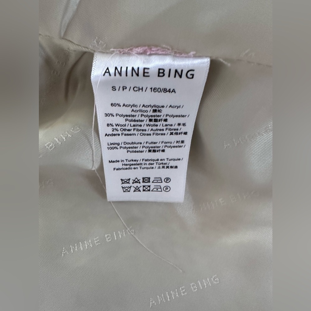 Anine Bing Beige Chevron Double-Breasted Blazer - Picture 10 of 16